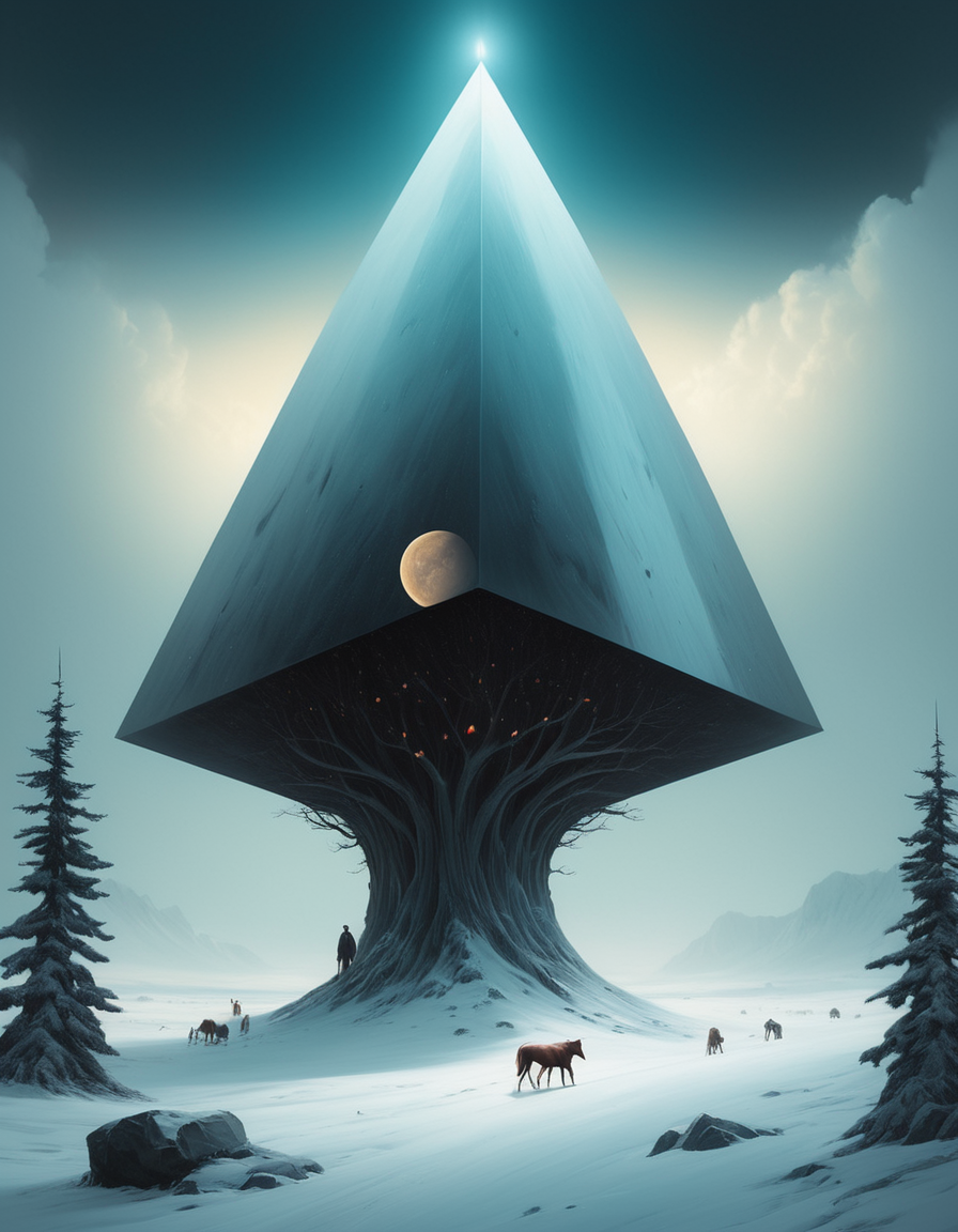 Surrealist art <lora:CivitAI__Style_Fusion_-_FFusionAI_Entry:0.6>, digital art, Organic "Final Cut", Pixabay, Winter, Wide view, trending on CGSociety, Voidpunk, Light and shadow plays, Unsplash, highly detailed, by ross tran, wlop, yuri shwedoff, tom bagshaw, craig mullins . Dreamlike, mysterious, provocative, symbolic, intricate, detailed