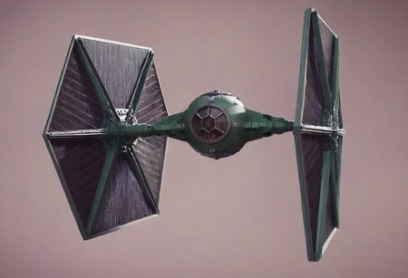 TIE fighter a star wars tie fighter flying through a city,military,no humans,night,star (sky),flying,science fiction,realistic,aircraft,space,vehicle focus,spacecraft , star wars style, battle, laser beam from tie fighter, green weapon, burstfir, shallow depth of field, vignette, highly detailed, high budget, bokeh, cinemascope, moody, epic, gorgeous, film grain, grainy