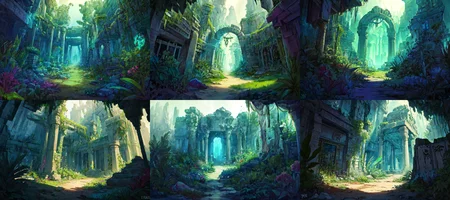 (otherworldly, otherworldly atmosphere, otherworldly appearance), highly insanely detailed, masterpiece, top quality, best quality, highres, 4k, 8k, RAW photo, ((ancient egyptian theme:1.2)), 
(mystical theme), mystical gatmosphere, arcane sanctuaries, otherwordly aura, 
(long_hair, long hair, random colors hair, glowing hair, hair over one eye, long messy hair), 
(eyelashes, eyeliner, eyeshadow, eyelashes, long eyelashes), 
collar, earrings, jewelry, necklace, armlet, 
tentacle, (underwater), nsfw, 
Homestay, Resort, Guest House, 
building, structure, still life, swirling energy, 
action pose, 
drunk, closed eyes, 
abandoned building, shopping mall, overgrown with vegetation, [volumetric fog], cinematic lighting, colorful, 
cinematic lighting, fashion photography, ambient lighting, overgrown ruins of a settlement on the plains of a magical fantasy world, FanRu, <lora:FantasyRuins-10:0.8>, epiCPhoto, (fantasy world)