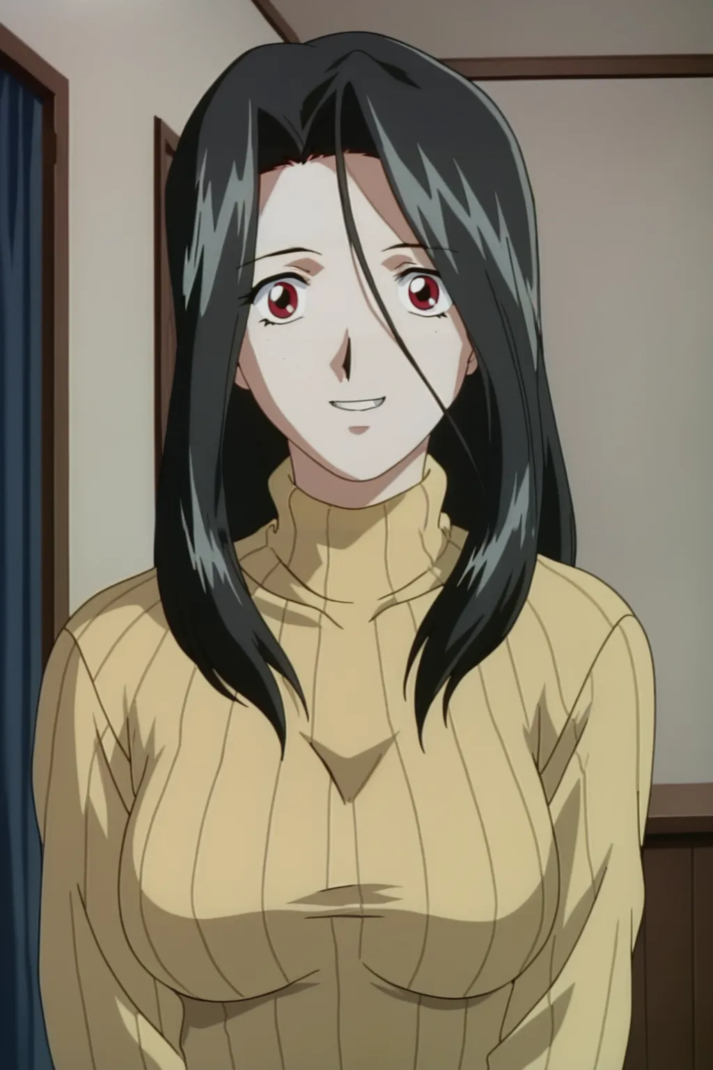score_9, best, masterpiece, uncensored,
indoors,
1girl, solo, 1990s (style), retro artstyle, smile, upper body,
DWKojiFlashbackJun,
ribbed turtleneck sweater,
<lora:DWKojiJunFukamizawa_V3:0.8>​​​