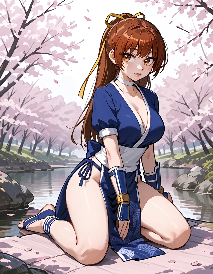 <lora:PonyXL_-_Shon_Howell_Style - Epoch 8:0.75> 1girl, female focus, solo, pinup, <lora:kasumi_doa_XL-bf16-pony-v1:0.75> kasumi \(doa\), japanese clothes, full body, straight hair, kneeling, tilting head, neutral face, source_cartoon, score_9, score_8_up, score_7_up, score_6_up, score_5_up, score_4_up,