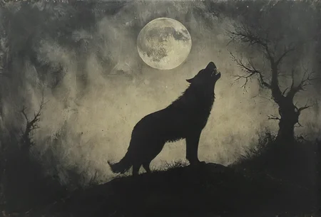 serenade of a (lonely:1.1) crying smiling wolf quivering under a cold blanked mourning a fallen friend, beautiful melancholic (solo:1.1) concert, depressive tears of silver, (sad:1.3) lines of a mountain mirror, (howling:1.3) at a sky beyond, moon, bittersweet faithful night, <lora:- SDXL - vanta-black_contrast_V3.0:0.8> <lora:Moody__Time:0.7>, <lora:Desolation:0.5>
