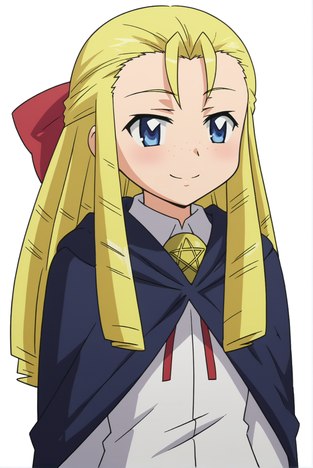 <lora:Monmon:0.8>, Monmon, 1girl, white background, smile