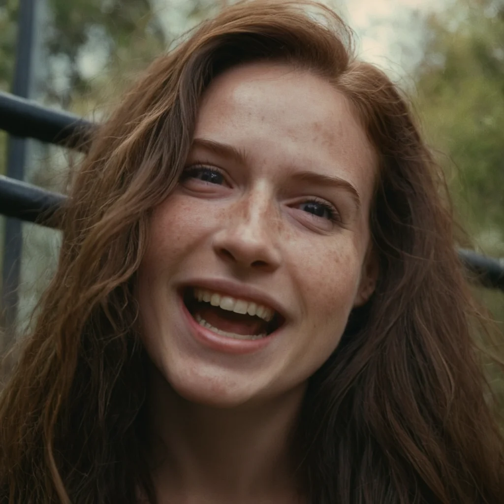 cinematic film still of <lora:rotated view Style:1> Dutch Angle Style,Dutch tilt Style,canted angle Style,or oblique angle Style,cinematic film look,dramatic light , rotated view
rotated view, a woman with long hair is smiling behind bars,1girl,solo,long hair,smile,open mouth,brown hair,closed eyes,upper body,outdoors,teeth,hood,grin,blurry,blurry background,freckles,realistic,horror (theme),Dutch Angle Style,Dutch tilt Style,canted angle Style,or oblique angle Style,cinematic film look,dramatic light , rotated view, shallow depth of field, vignette, highly detailed, high budget, bokeh, cinemascope, moody, epic, gorgeous, film grain, grainy