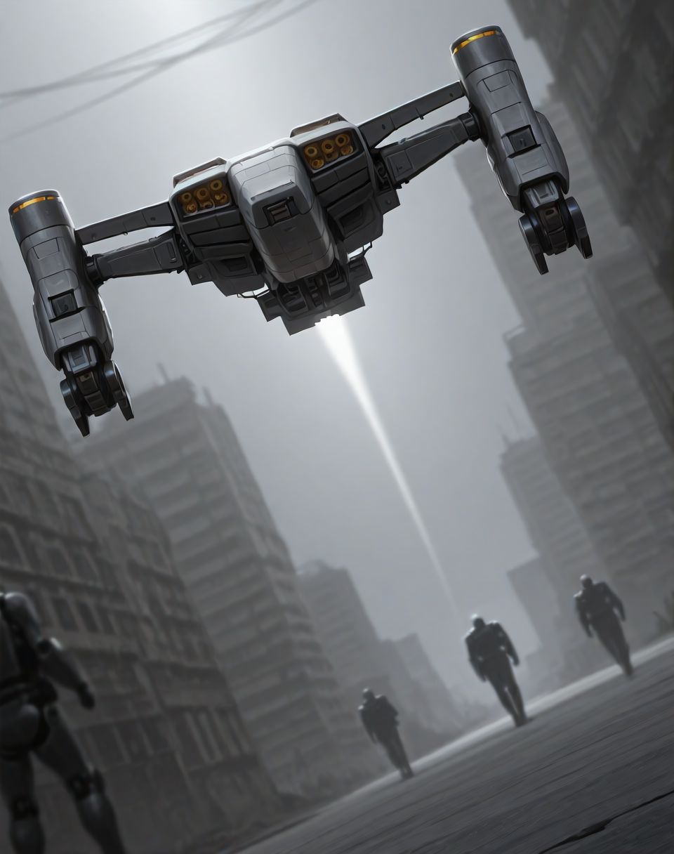 <lora:Cyberdyne_(Terminator)_(Illustrious)_(AD):1> Cyberdyne, robot, 
((
exterior, science fiction,
dutch angle, dynamic action, group of drones and robots, 
)),
BREAK: very awe, aesthetically pleasing, masterpiece, best quality, amazing quality, very aesthetic, depth of field, absurd details, depth of field, atmospheric rendering, natural shading, soft shading, 
BREAK: lazympos, lazypos (3),