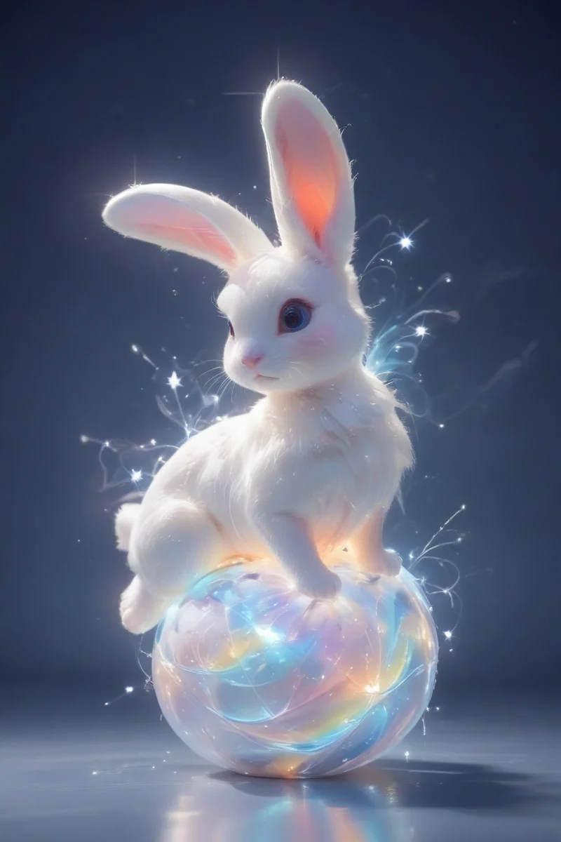 score_9,score_8_up,score_7_up,hyper-detailed, masterpiece, best quality,
Unconstrained, full of imagination, exquisite 3D model framework,
A huge rabbit cloud rolled into a ball in the sky,clouds, modern abstract art, no humans, glowing, stars night background, blue theme, , feral,
<lora:p4tr0nusXLP:1> <lora:sdxl_lightning_8step_lora:1> <lora:TQ_Iridescent_Fantasy_Creations:1> <lora:1r1d3sc3nc3XL:1>