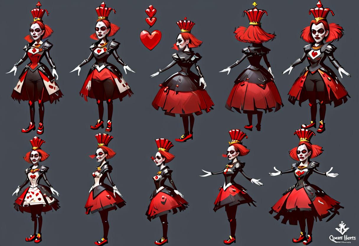 queen of hearts character concept art