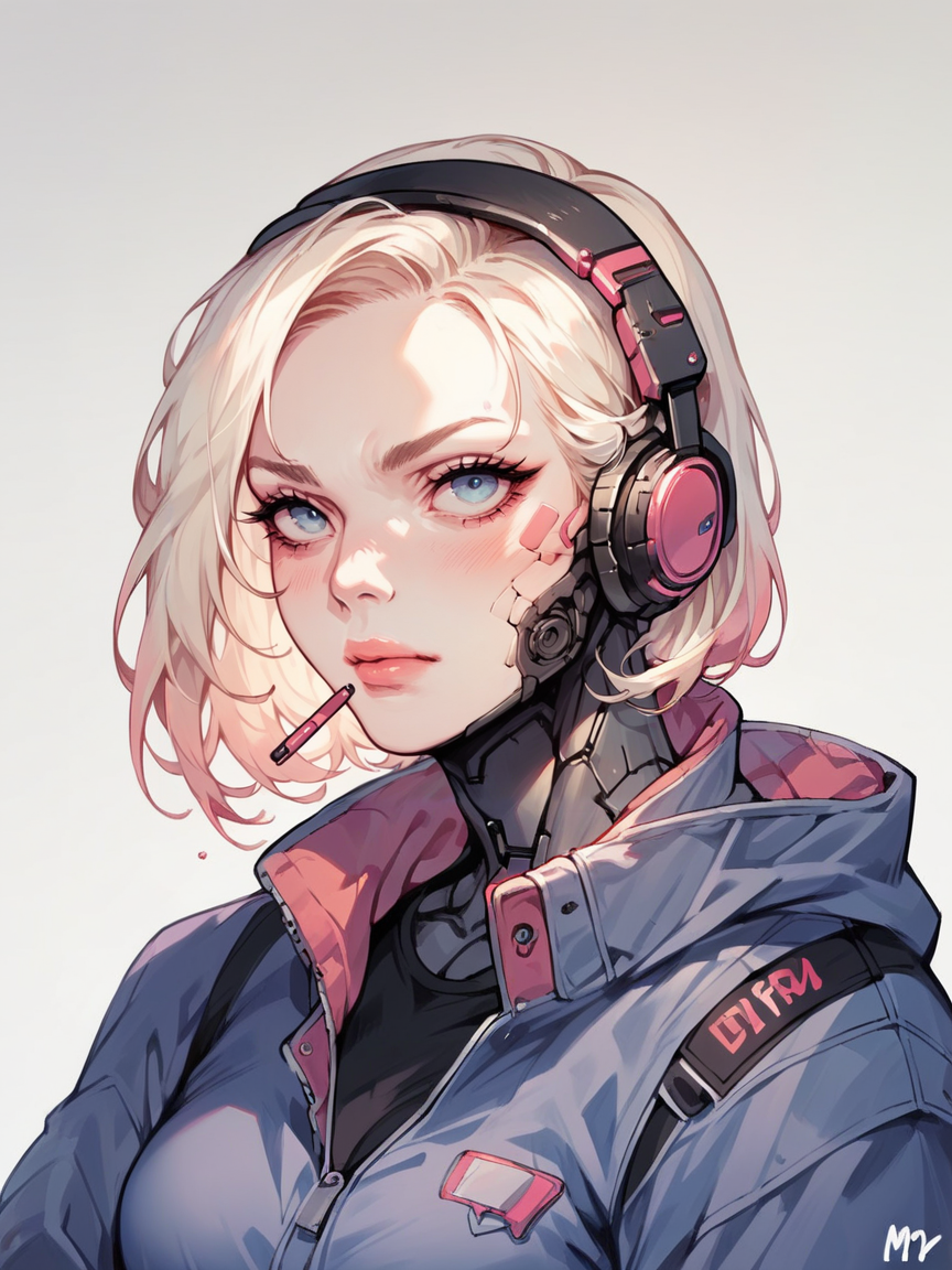 score_9, score_8_up, score_7_up, score_6_up, score_5_up, score_4_up,   <lora:m1ntfl4v0r2XLP:0.8> m1ntfl4v0r2, 1girl, gamer, cyborg