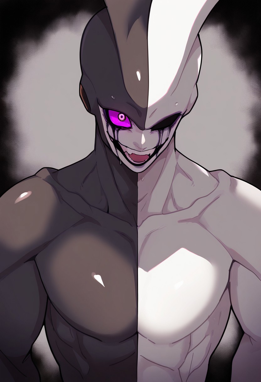 masterpiece, best quality, very aesthetic, high resolution, ultra-detailed, absurdres, newest, extremely detailed eyes, beautiful, perfect lighting, hi res, amazing quality, InHUMN_ST, monster girl, guro, horror, upper body, bacterial, runny makeup, colored sclera, artificial eye, colored skin, perfect, sharp, masterpiece, detailed, high resolution, best quality, (masterpiece, best quality, absurdres, beautiful and aesthetic, detailed:1.1), intricate detail, crazy smile, Goth girl, symmetrical, profile picture, trending, twitter,