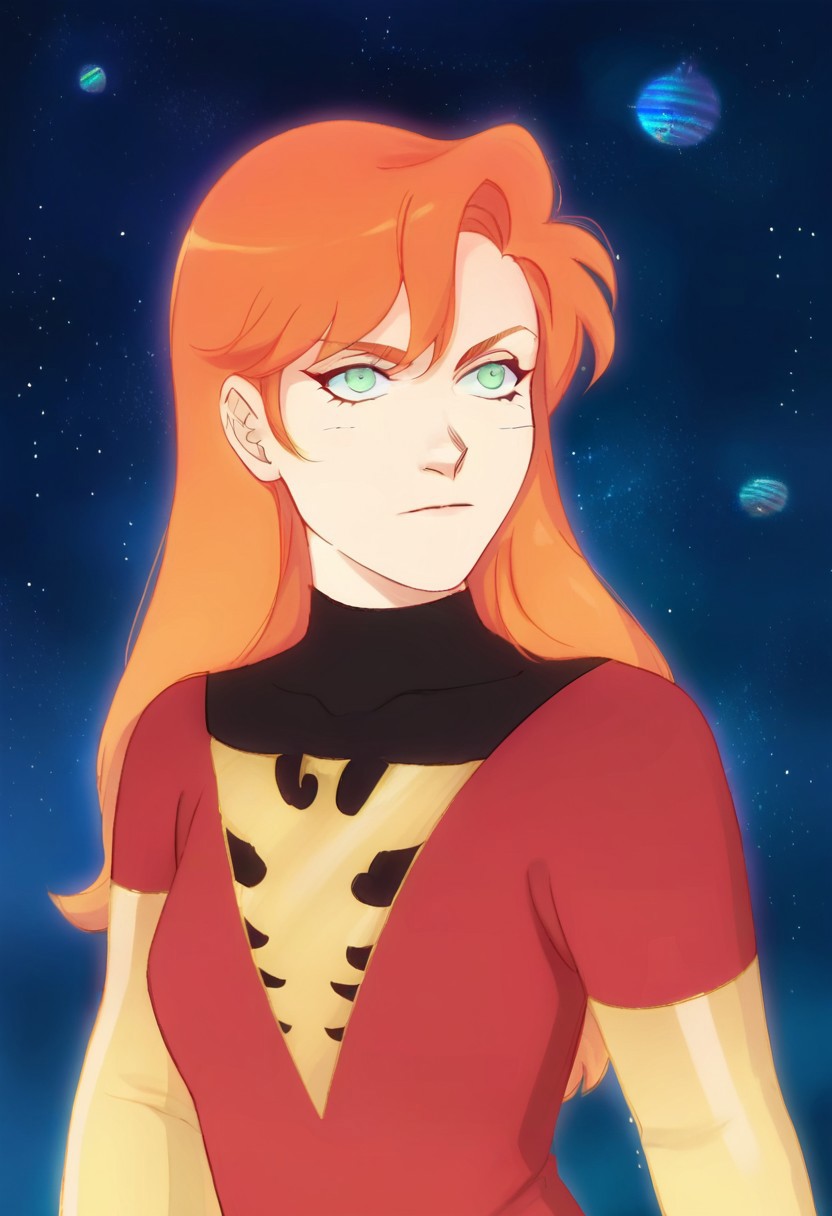 score_9, score_8, score_7, source_anime, tldrjeangrey, 1girl, solo, bodysuit, upper body, star (sky), sky, space, starry sky, closed mouth, gloves