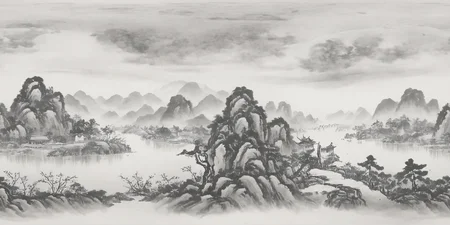 360panorama,<lora:山水-000001:1.2>,(sphere panorama:1.5),<lora:HMSG360å
¨æ¯XL-V1.0:0.8>,Chinese landscape,ink wash painting,monochrome,spherical panorama,white margins top and bottom,tranquil traditional scenery,serene mountains and rivers,classical pavilions,misty atmosphere,ink on rice paper effect,digital ink,subtle ink gradations,ultra-high resolution,pure natural beauty,ancient charm,360-degree panoramic view,harmonious natural elements,without modern elements,