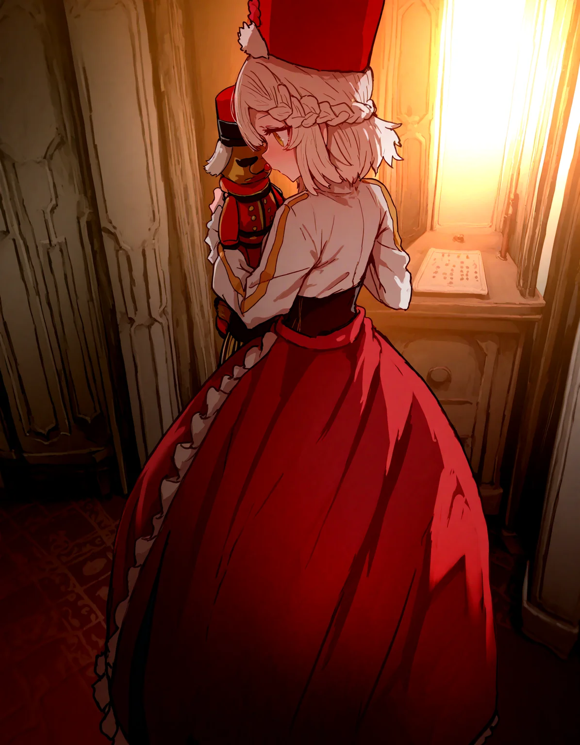 1girl ,nutcracker, detailed background,
,sumiyao_(amam),as109 ,
,masterpiece, best quality, newest, absurdres, highres,
<lora:illustrious_noobai_epsilon_pred_1_best_quality_v1:0.4> ,<lora:illustrious_noobai_epsilon_pred_1_masterpieces_v1:0.4>, <lora:illustrious_noobai_epsilon_pred_11_very_aesthetic_v1:0.4>, <lora:ponyv5_noobV065S_1_adamW:0.6>, <lora:add-detail-xl:0.4>, <lora:GEN(illust) 0.2v:0.6>,<lora:cfg_scale_boost:0.4>, <lora:Holiday_Nutcracker:0.5>