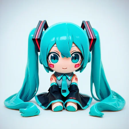 score_9, score_8_up, score_7_up, score_6_up, mikus-furmo, full body, looking at the view, fumo style, sitting, simple background, toys, toys, hatsune miku, 1girl