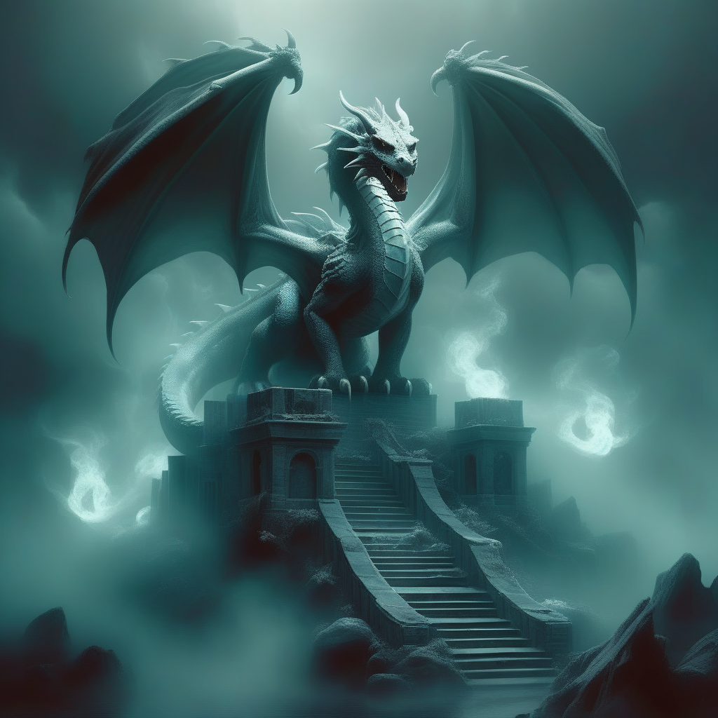 mentixis the dragon guarding the gate of hades, dark enigmatic atmosphere <lora:mentixis:1>