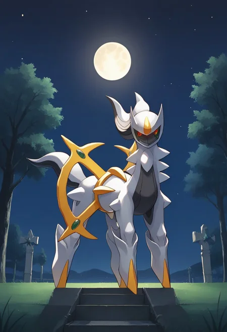 BREAK Score_9, Score_8_up, Score_7_up, source anime, arceus, 1girl, full body, night,