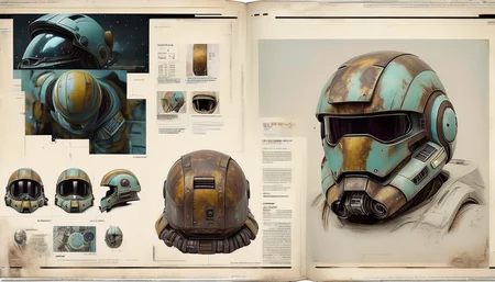 (A photojournal in retro news stand paper from an alternate era with famous figures of yesterday as mhelmet artstyle:1.43) <lora:2024-04-01 - mjhelmet - 64dim - LoRA.safetensors:1>