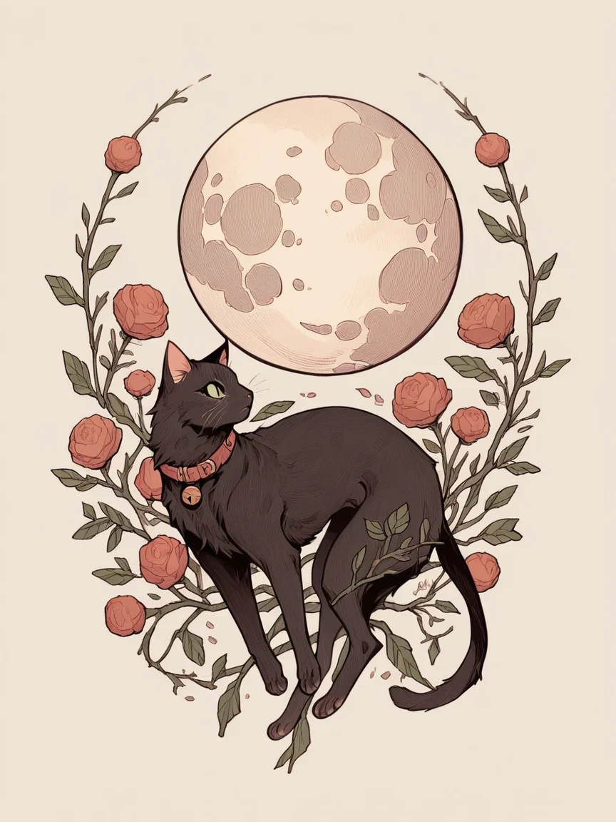 score_9, score_8_up, score_7_up, score_6_up, score_5_up, score_4_up, <lora:cr33pyXLP:0.6> cr33py, cat, moon