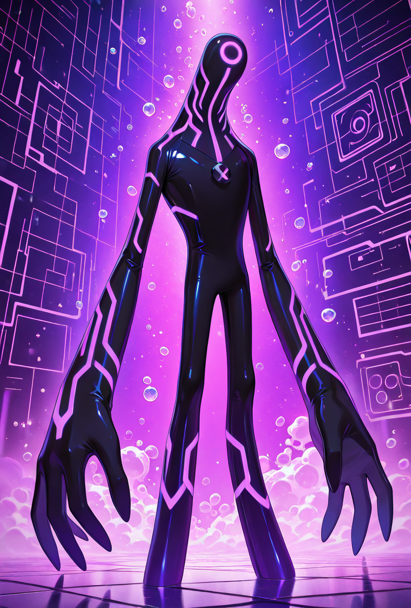 <lora:upgrade-08:1> upgrade, solo, no humans, neon trim, dark indigo strips, no humans,, sci fi lab,, indigo lights, bubbles, square, long legs, long arms, small square body, square head, squares,, masterpiece, best quality, amazing quality, very aesthetic, absurdres, newest,