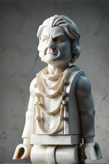 <lora:marblebust:0.8>, marble statue bust of a lego person || <lora:marblebust:0.2>, marble statue bust, masterpiece, 8k, high resolution, shallow depth of field, sharp focus