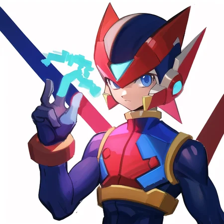, (masterpiece:1.3), best_quality, absurdres, (solo:1.3), (1boy), upper_body, science_fiction, mega_man_zero, <lora:reploidv2_merge2:1.0>