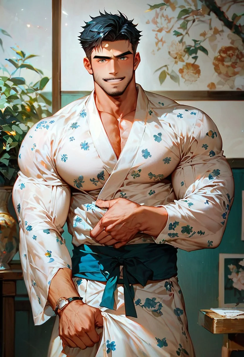 score_9,score_8_up,score_7_up, score_9, score_8_up, Intricate Details, Masterpiece, Best Quality, 1man, mature, bara, solo, male focus, bulky, correct anatomy, perfect hands, stylized seinen anime style, lots of details, shaded skin, shaded, detailed shading, detailed skin, counter shading, five fingers, big pecs, big arms, bodybuilder, Mexican born, Mexican clothes, Mexican location, Mexican face and body