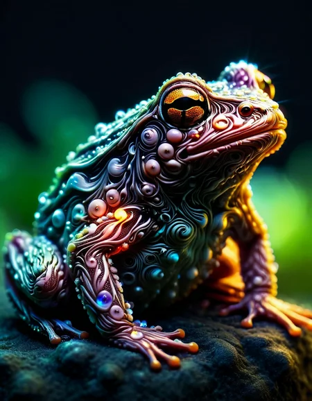 macro photo, a beautiful frog, glowing lights, beautiful magical sparkles, vibrant whimsical colors <lora:ral-cnvctncrnts:1> ral-cnvctncrnts