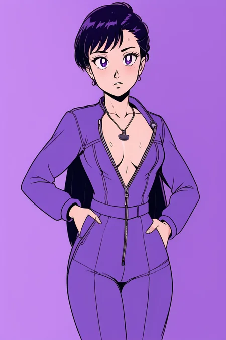 girl, (hotify,digital art,fit,hot body,instagram:1.2), (ancient:1.4), (Strong Wind,Shower Background:1.4),Plump,Very Tiny Breasts,(Twerking, breasts focus),Short Hair,French Braid,(beige Fleece Jacket,lavender Harem Pants:1.3),fate/stay night,Heart Necklace ,(masterpiece,detailed,highres:1.4) <lora:90s_steel:0.6>
