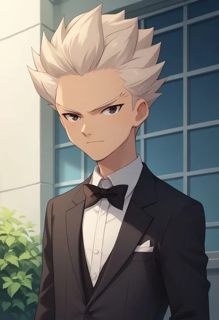 score_9, score_8_up, score_7_up, source_anime, highly detailed, slender, skinny, half body,
male focus, 1boy, solo, white hair, formal, suit,
outdoor,