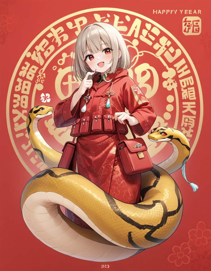 red pouch design, year of the snake  <lora:RedPouch-000004:1>