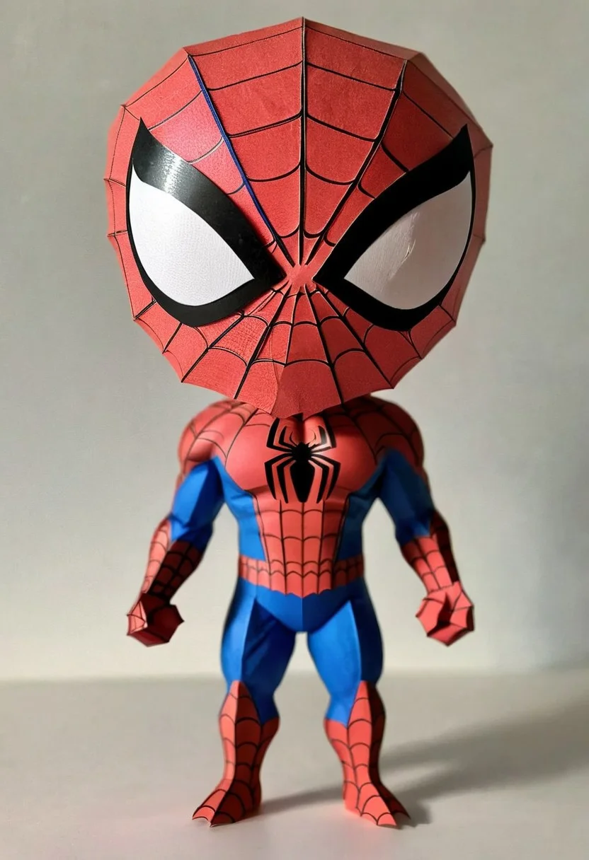 made out of ral-ppr, papercraft, paper, cute tiny spiderman, chibi, big head, <lora:ral-ppr-sdxl:0.7>, positive emotional, professional fine composition, beautiful composition, dramatic, fertile, confident, extremely stylish, cinematic, beautiful