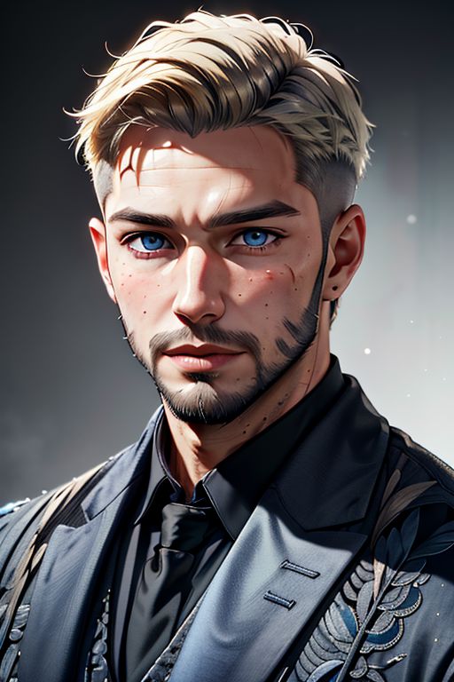 Master piece, highest quality, highest possible OverallDetail, semirealistic,  blue eyes,
Create an elder of a cultivator sect.
The character looks like he is in his late twenties or early thirties. He is handsome.
He is bald and has a blond beard. 
His eyes are blue. Detailed face.