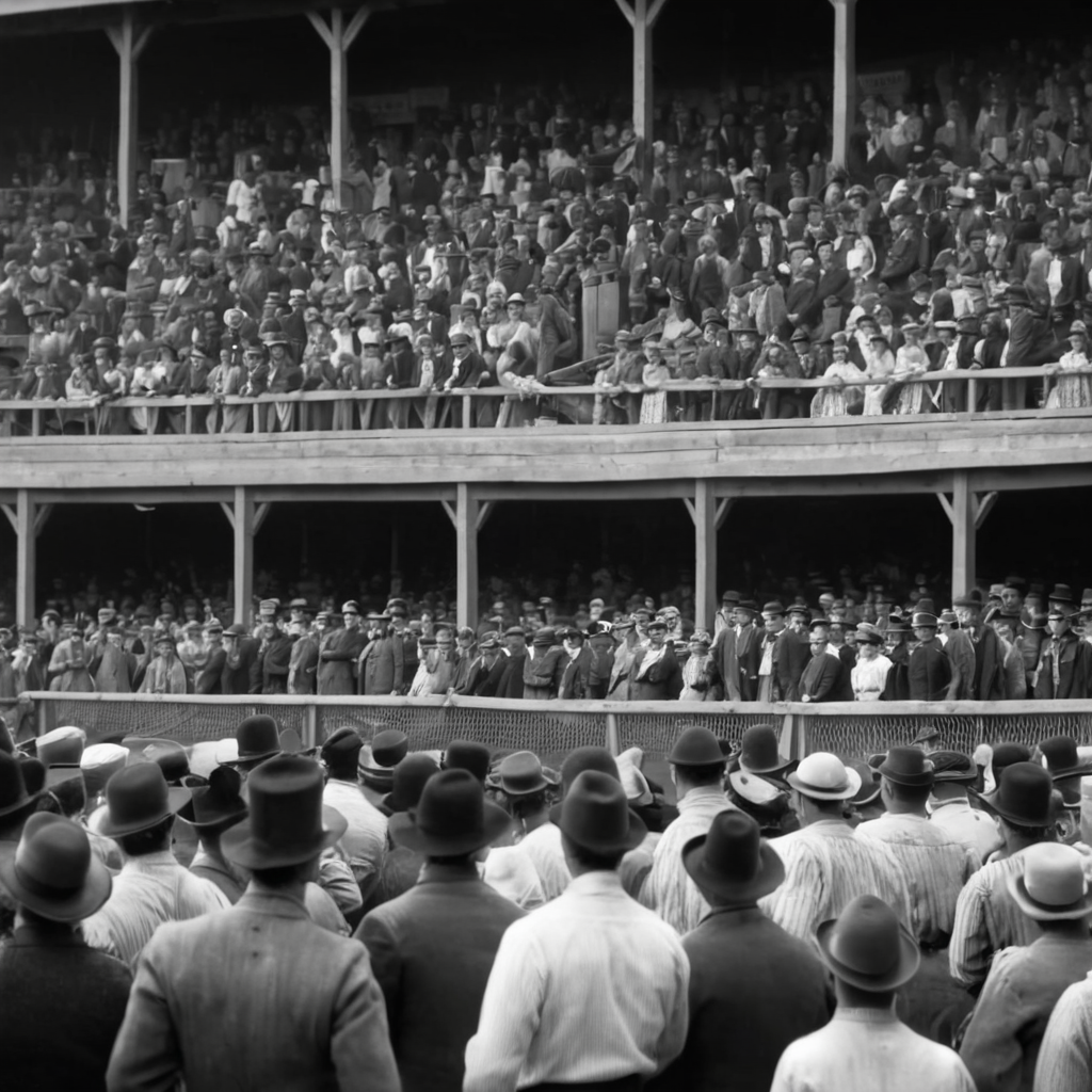 cinematic film still of  <lora:1800's style:1>
19th Century In the 1800's time era a large crowd of people watching a baseball game,hat,monochrome,greyscale,outdoors,scenery , detailed, detailed background, detailed scene, perfect, perfection, cinematic, filmic, historical (themed), 1800's style, shallow depth of field, vignette, highly detailed, high budget, bokeh, cinemascope, moody, epic, gorgeous, film grain, grainy