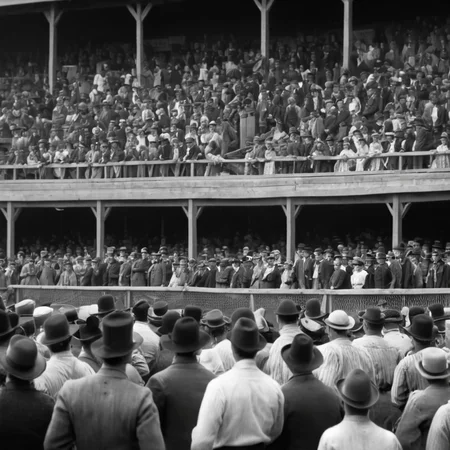 cinematic film still of  <lora:1800's style:1>
19th Century In the 1800's time era a large crowd of people watching a baseball game,hat,monochrome,greyscale,outdoors,scenery , detailed, detailed background, detailed scene, perfect, perfection, cinematic, filmic, historical (themed), 1800's style, shallow depth of field, vignette, highly detailed, high budget, bokeh, cinemascope, moody, epic, gorgeous, film grain, grainy