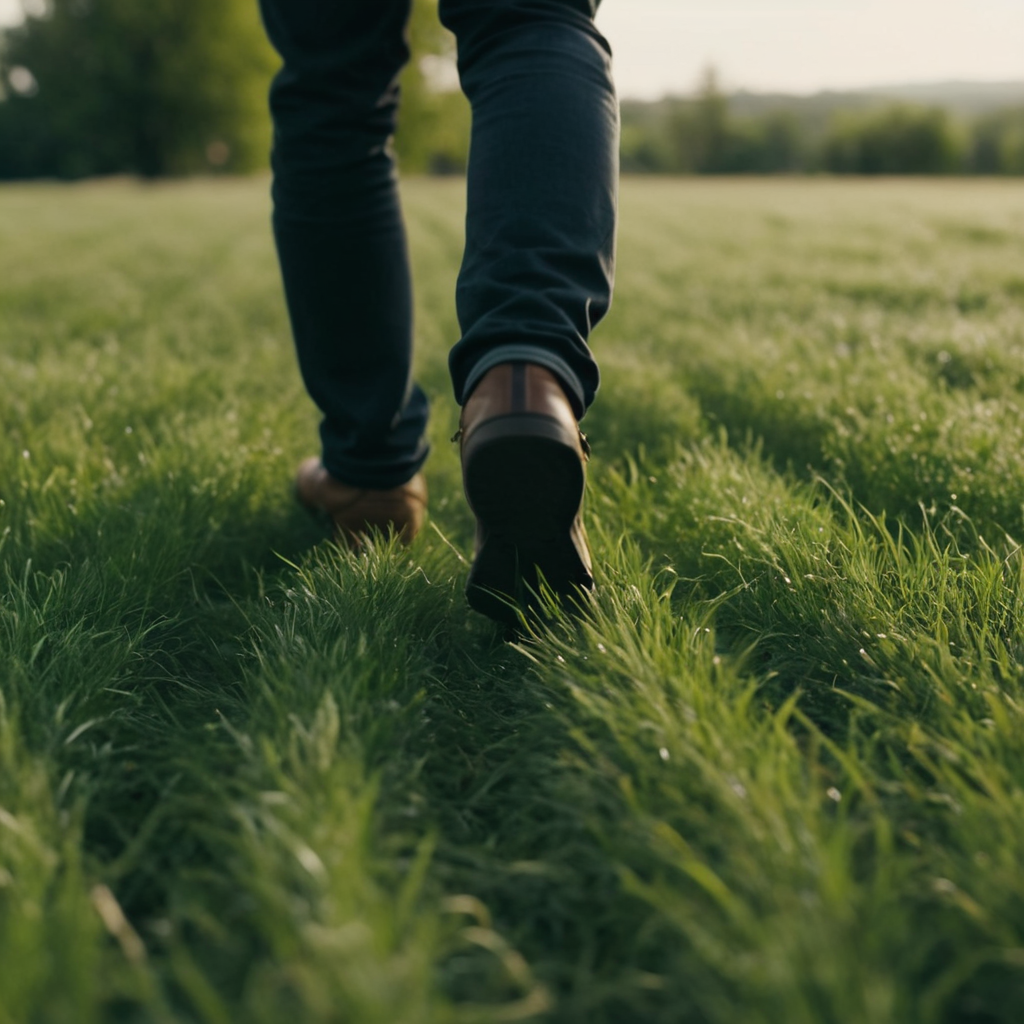 cinematic film still of  <lora:perfection style:0.1>
 <lora:detailed:0.1>
 <lora:Chiaroscuro Lighting Style:0.3>
 <lora:feet v2:0.3>
A perfect photo of a person from behind walking on a grass covered field, shallow depth of field, vignette, highly detailed, high budget, bokeh, cinemascope, moody, epic, gorgeous, film grain, grainy