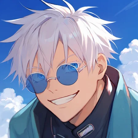 score_9, score_8_up, score_7_up,
SatoruGojo, solo, looking at viewer, smile, short hair, bangs, 1boy, hair between eyes, jacket, male focus, outdoors, sky, day, cloud, grin, blue sky, sunglasses, portrait, colored eyelashes, round eyewear,
<lora:GojoSatoruPony19:0.6>