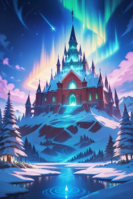score_9, score_8_up, score_8, ,,, AuroraSpireCastle, night, snow, lake, shooting stars, (Christmas, Christmas tree, Christmas lights, red and green light bulbs), ,<lora:AuroraSpireCastlePDXL:1.0>, ,,, smile, looking at viewer, ,,, embedding:zPDXL, <lora:SDXLFaeTastic2400:0.5>,