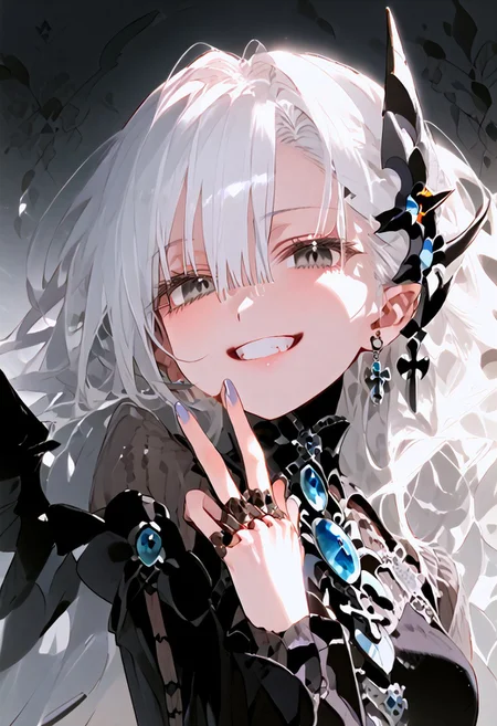 (Masterpiece:1.3), (best quality:1.2), (detailed background:1.1), (intricate details:1.1), (detailed background:1.2), 1girl, solo focus, perfect anatomy, source anime,
BREAK
(score_9, score_8_up, score_7_up), (Masterpiece), (expressive eyes), 1girl, 
Automaton, colored skin, white skin, joints,
white hair, GRAY EYES, SILVERIRIS, EYETEXTURE,
<lora:MGE_V5.0:1.2>
BREAK
erotic pose, detail background, finger near mouth,intense stare, lying on back,
edgy and dramatic fashion photography,volumetric lighting, bloom, harsh lighting, muted colors,
dynamic angle, side shot, smirk,
BREAK
NegativeDynamics,scenery,bleakfaith,hand gesture,