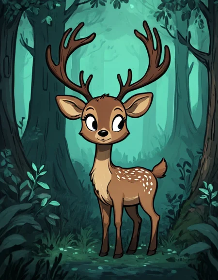 novuschroma style deer in an enchanted forest <lora:105_novuschroma_1:1>