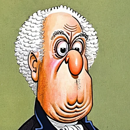 cartoon of John Adams, in donmartin style, caricature, action lines, HQ, high resolution, crisp lines, detailed eyes <lora:DonMartin_StyleXLv6.6:1.0>