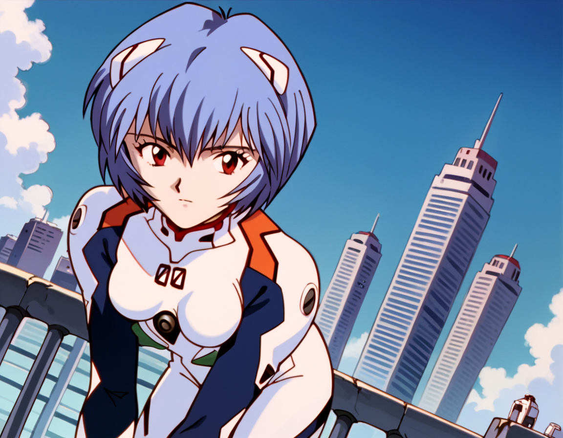 score_9, score_8_up, score_7_up, source_anime,
reiayanami,  <lora:rei-ayanami-classic-ponyxl-lora-nochekaiser:1>,
rei ayanami, ayanami rei, blue hair, short hair, red eyes,
bodysuit, headgear, plugsuit, white bodysuit,
outdoors, cityscape, bent over,
cowboy shot, looking at viewer, solo, dutch angle,