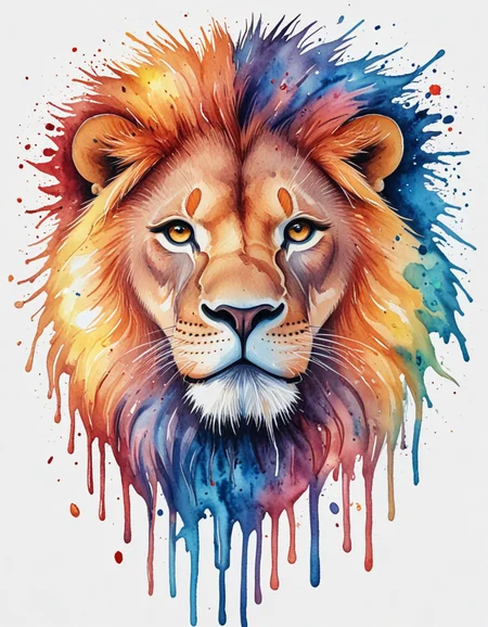 novuschroma65 style lion watercolor drip painting on a white background <lora:novuschroma65 style:1> <lora:sdxl_lightning_8step_lora:1>