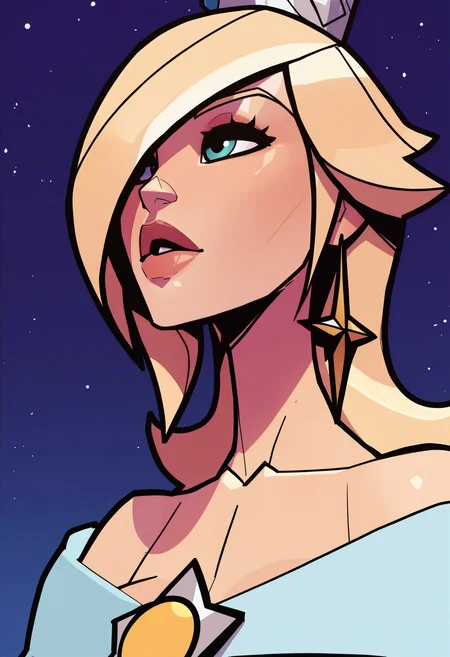 1girl, solo, rosalina, dress, lips, star \(sky\), parted lips,
masterpiece, best quality, <lora:balsamique-guy90-Illust-Lycorisv1:1> balque