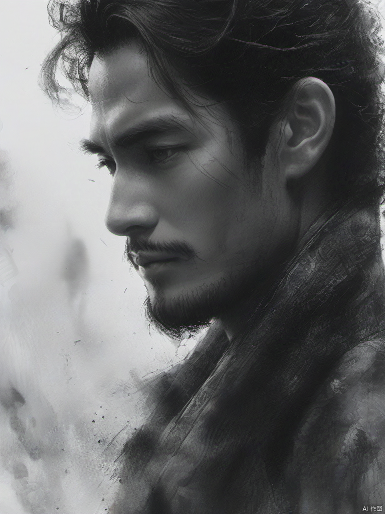ananmo, A man,monochrome, ananmo