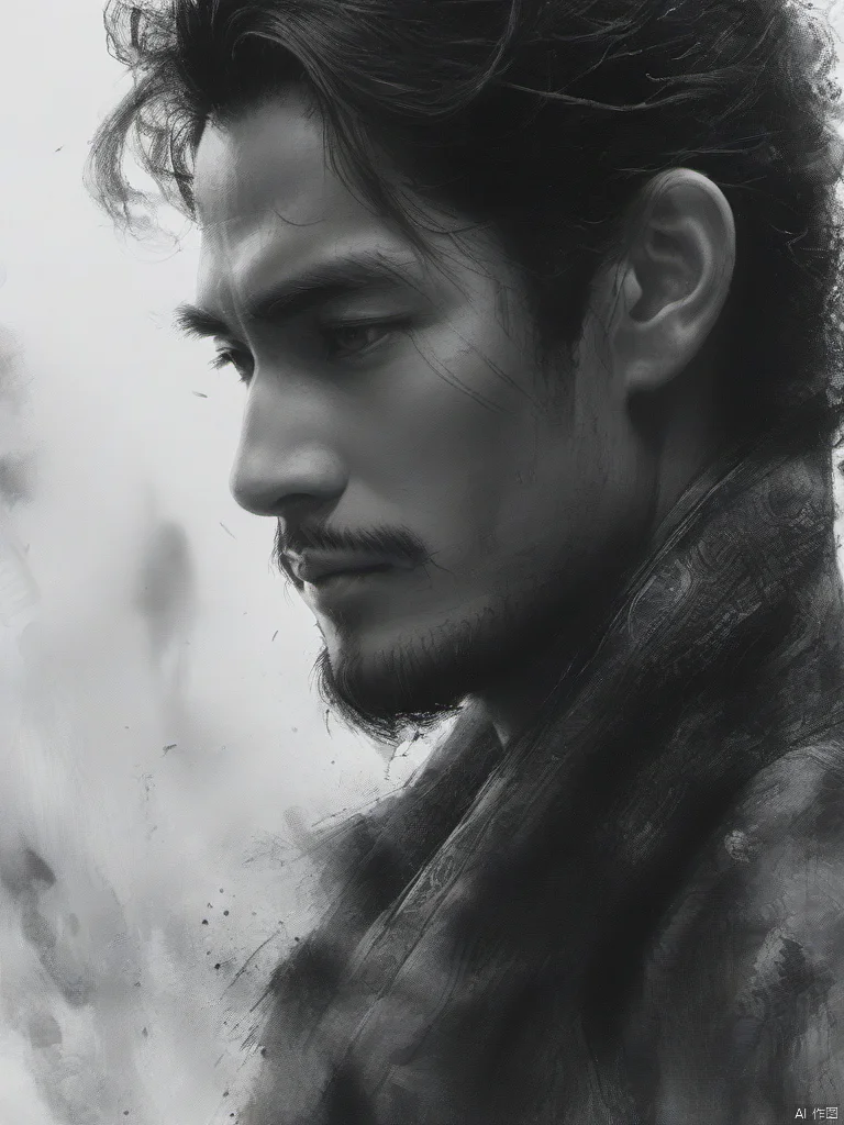 ananmo, A man,monochrome, ananmo