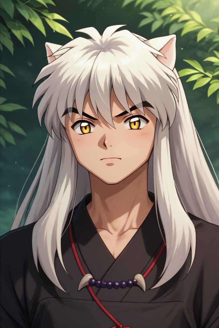 score_9, score_8_up, score_7_up, source_anime, rating_safe, , , , depth of field, 1boy, solo, male focus, <lora:inuyasha_pony:0.78>, inuyasha, white hair, yellow eyes, long hair, animal ears, dog ears, , , , , , , <lora:sdxl_lightning_8step_lora:1>