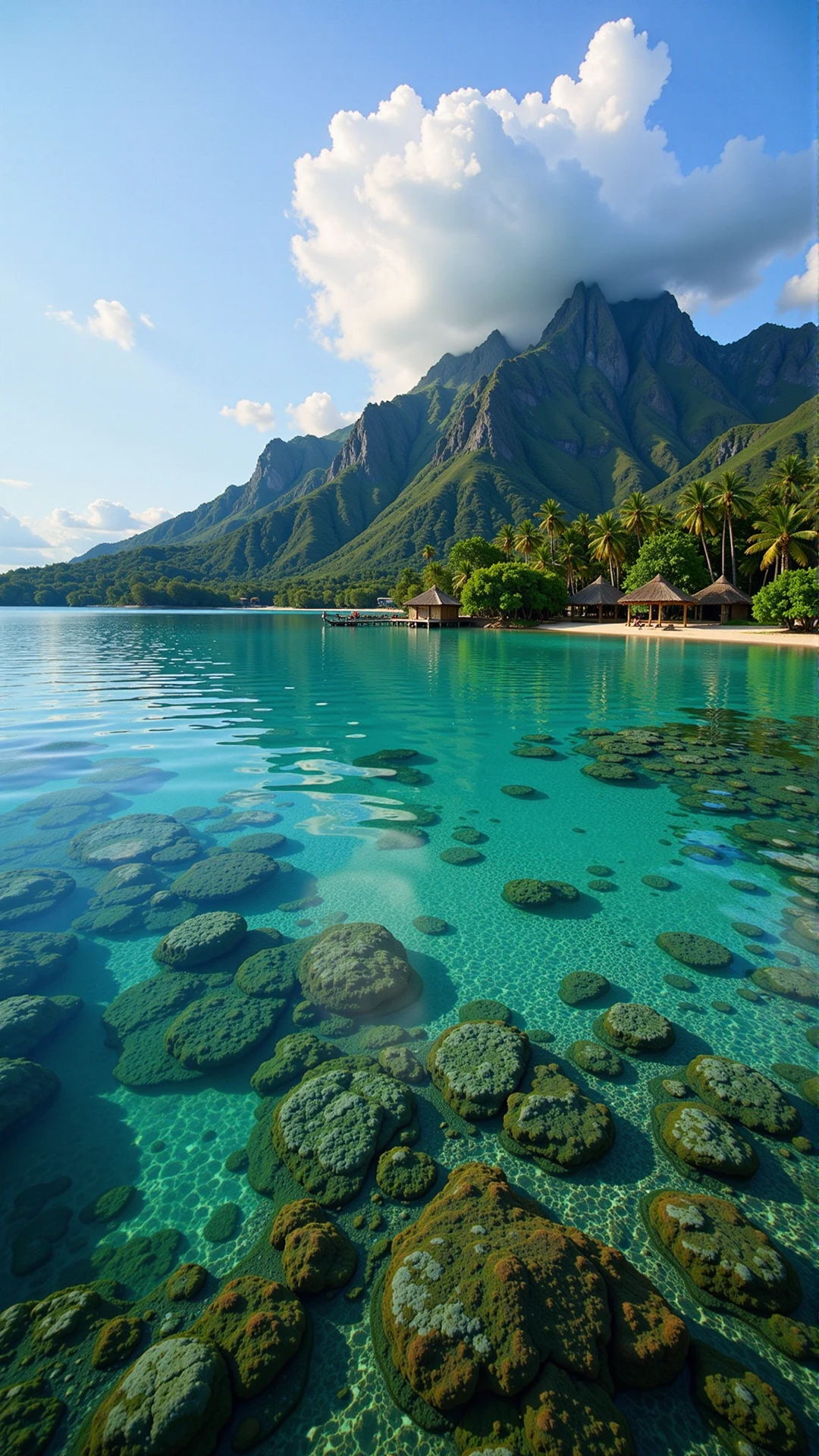 photo, photography, Fujifilm XT-4 Viltrox, Bora Bora, French Polynesia landscape, morning, very intricate, very detailed, realistic. sharp, bright, colorful, film grain, high contrast, <lora:Anti-Blur:1><lora:Insane Detail Slider:0.25>  <lora:flux.1_lora_flyway_Epic-detail_v2:0.3> <lora:fluxenhancer:0.25>