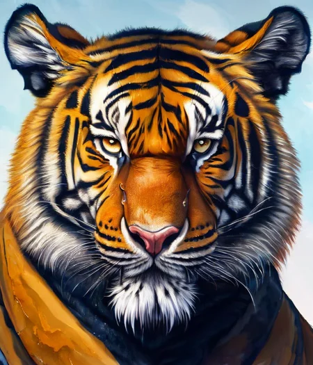 mid-range modelshoot style detail, (extremely detailed 8k wallpaper), A detailed portrait of an anthropomorphic furry tiger in a suit and tie, by justin gerard and greg rutkowski, digital art, realistic painting, dnd, character design, trending on artstation, Smoose2, CHV3CBarb