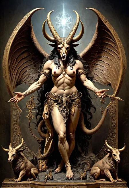 masterpiece+++,breathtaking, baphomet, professional, highly detailed, award-winning, photo+++