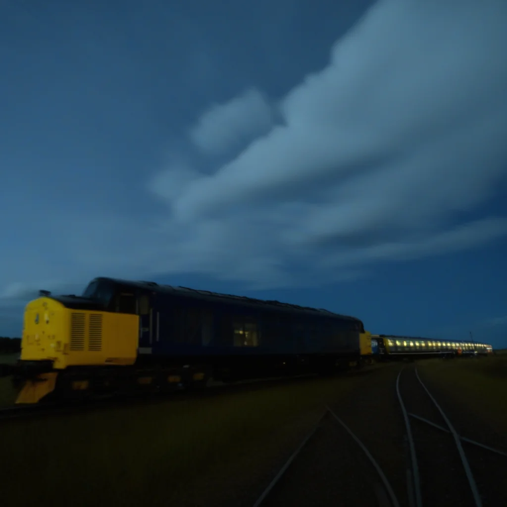 railroad tracks, cloud, night sky, window, multiple girls, sky, vehicle focus, nature, cloudy sky