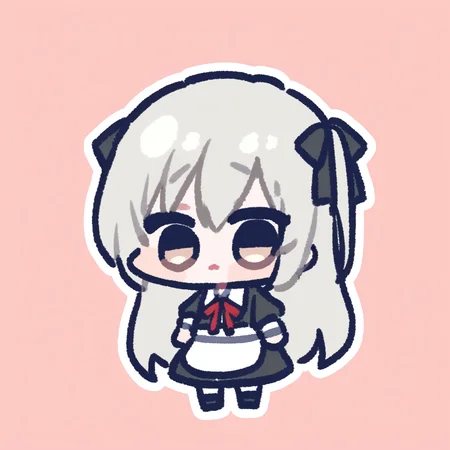 Kasugano Sora,<lora:miratsu_noob:1>,chibi,silver hair,